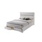 Homeroots Contemporary Bed with Storage Footboard, White & Grey - Queen Size 376959 - alternate 1